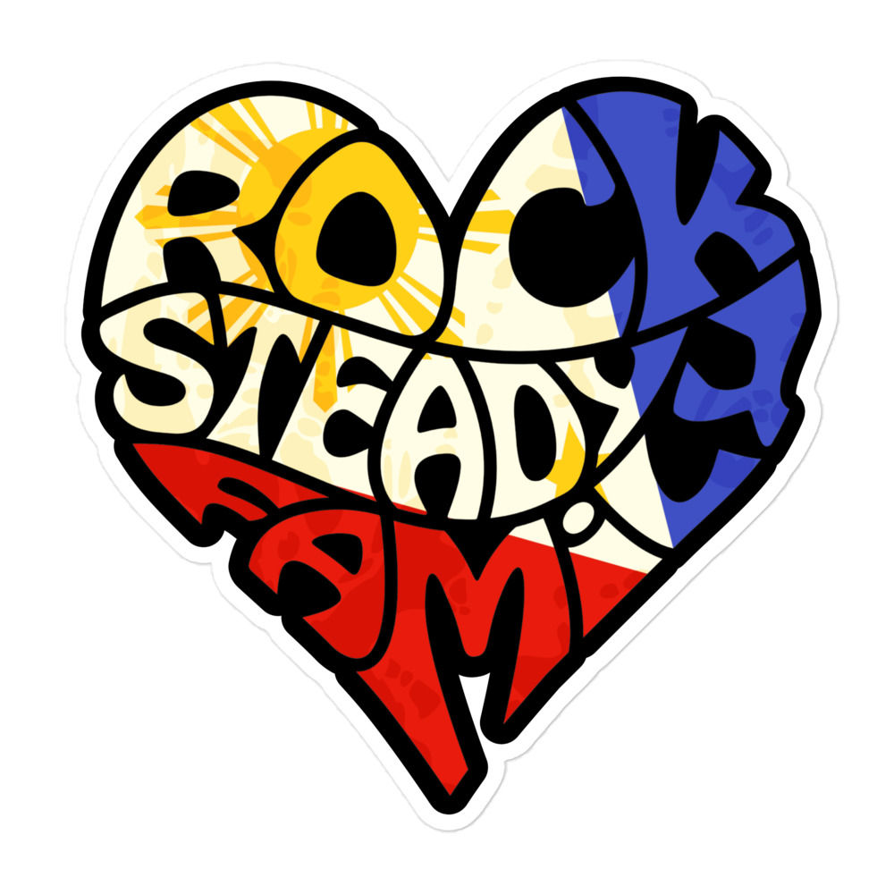 Filipino Rock Steady Family Heart Shaped No Bubble sticker