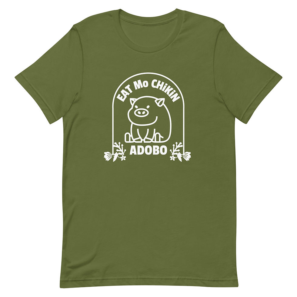 Thumbnail: Unisex Eat Mo Chikin Adobo Pig Gravestone Wht