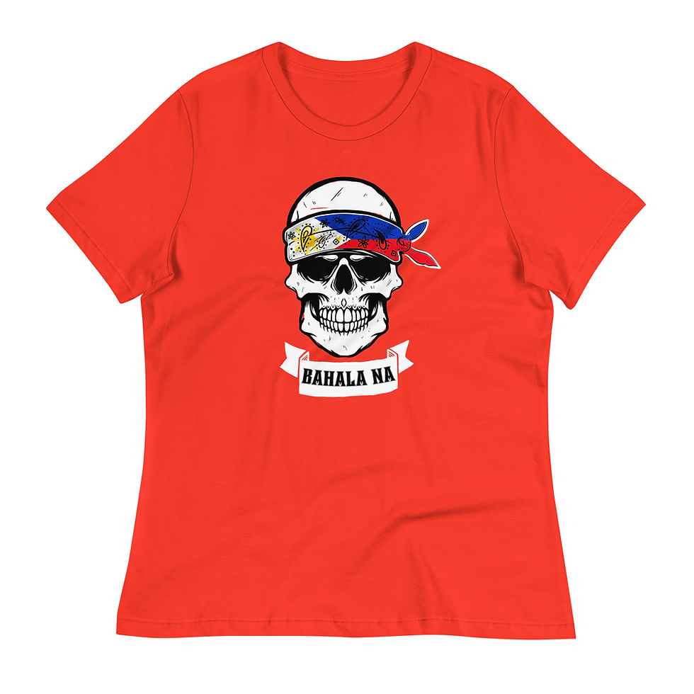 Thumbnail: Womens Skull Filipino Flag Bandana Bahala Na