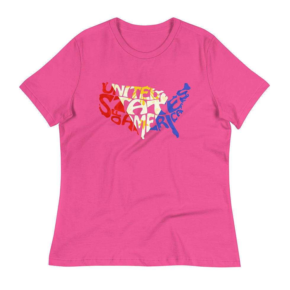 Thumbnail: Womens USofA Country Shape Typography with Philippine Flag Inside