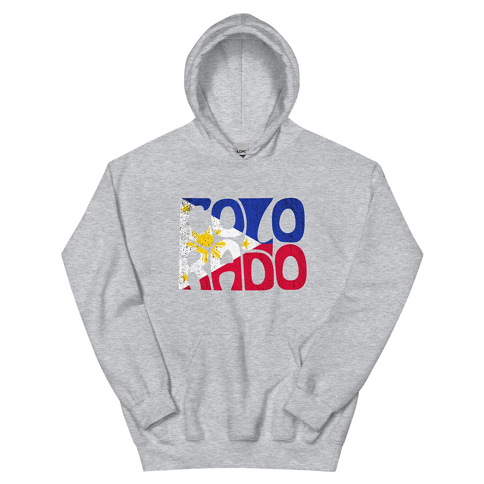 Thumbnail: Colorado Filipino American Typography With Philippine Flag Unisex Hoodie
