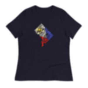 Womens Washington DC Typography with Philippine Flag Inside