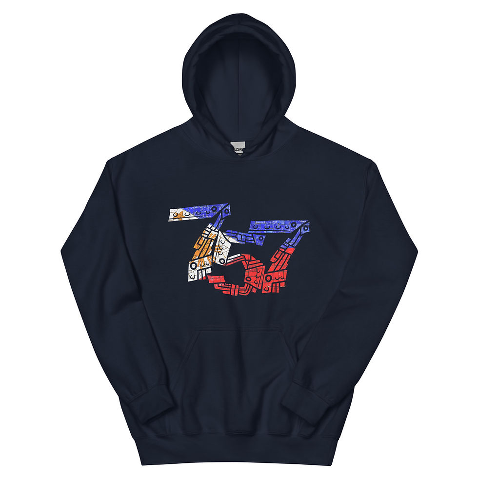 Thumbnail: 757 Area Code Typography With Philippine Flag Unisex Hoodie