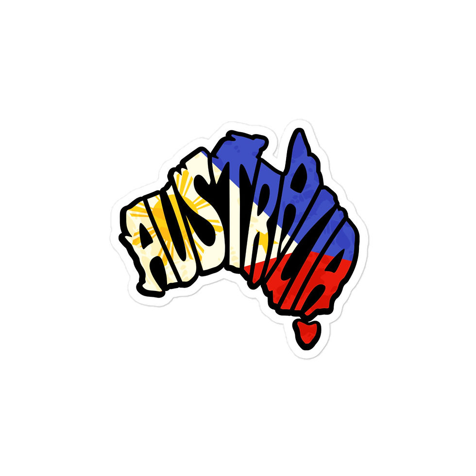 Thumbnail: Australia Country Shape Typography Philippine Flag No Bubble sticker