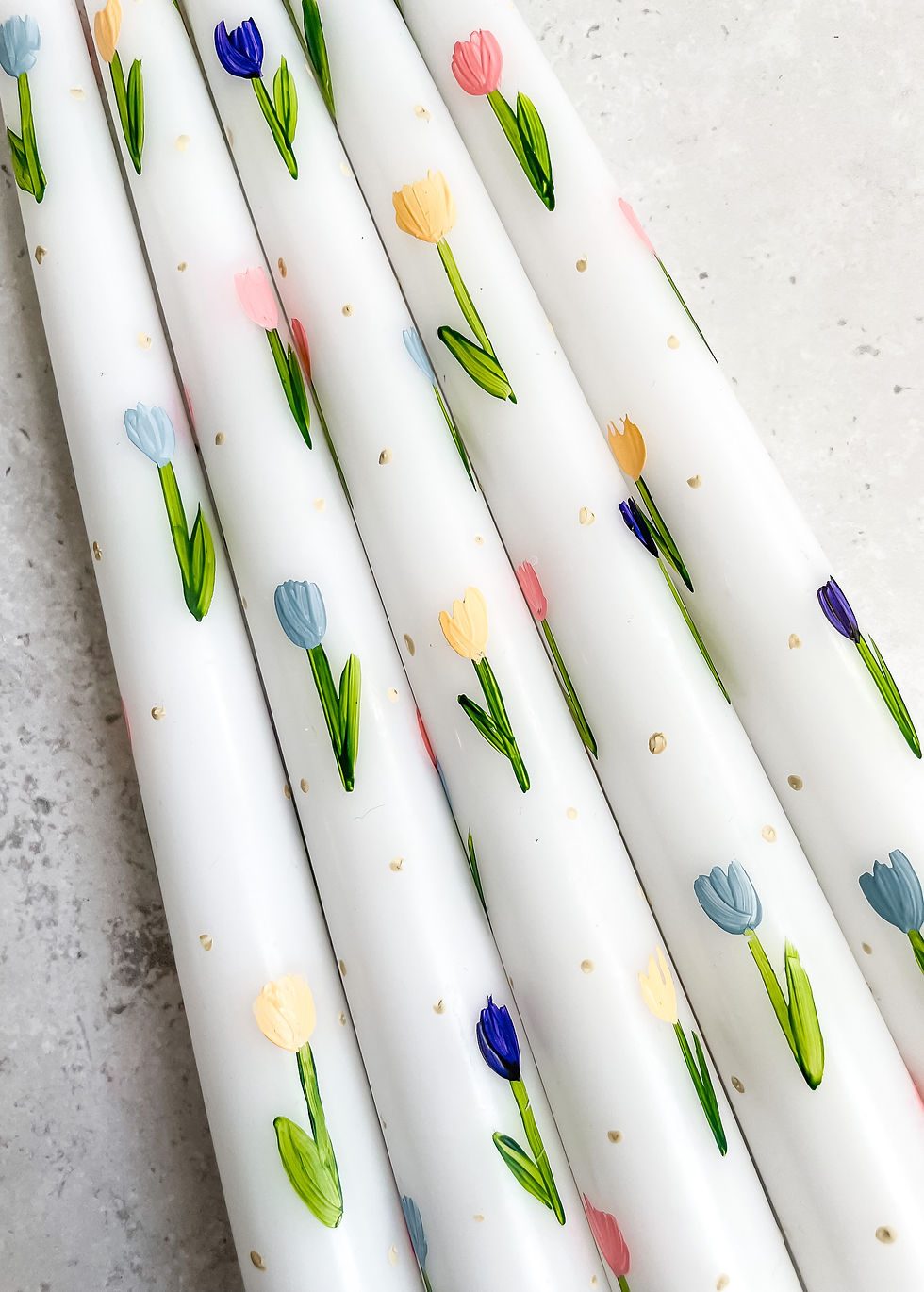 Thumbnail: Spring Tulips - Hand Painted Candle