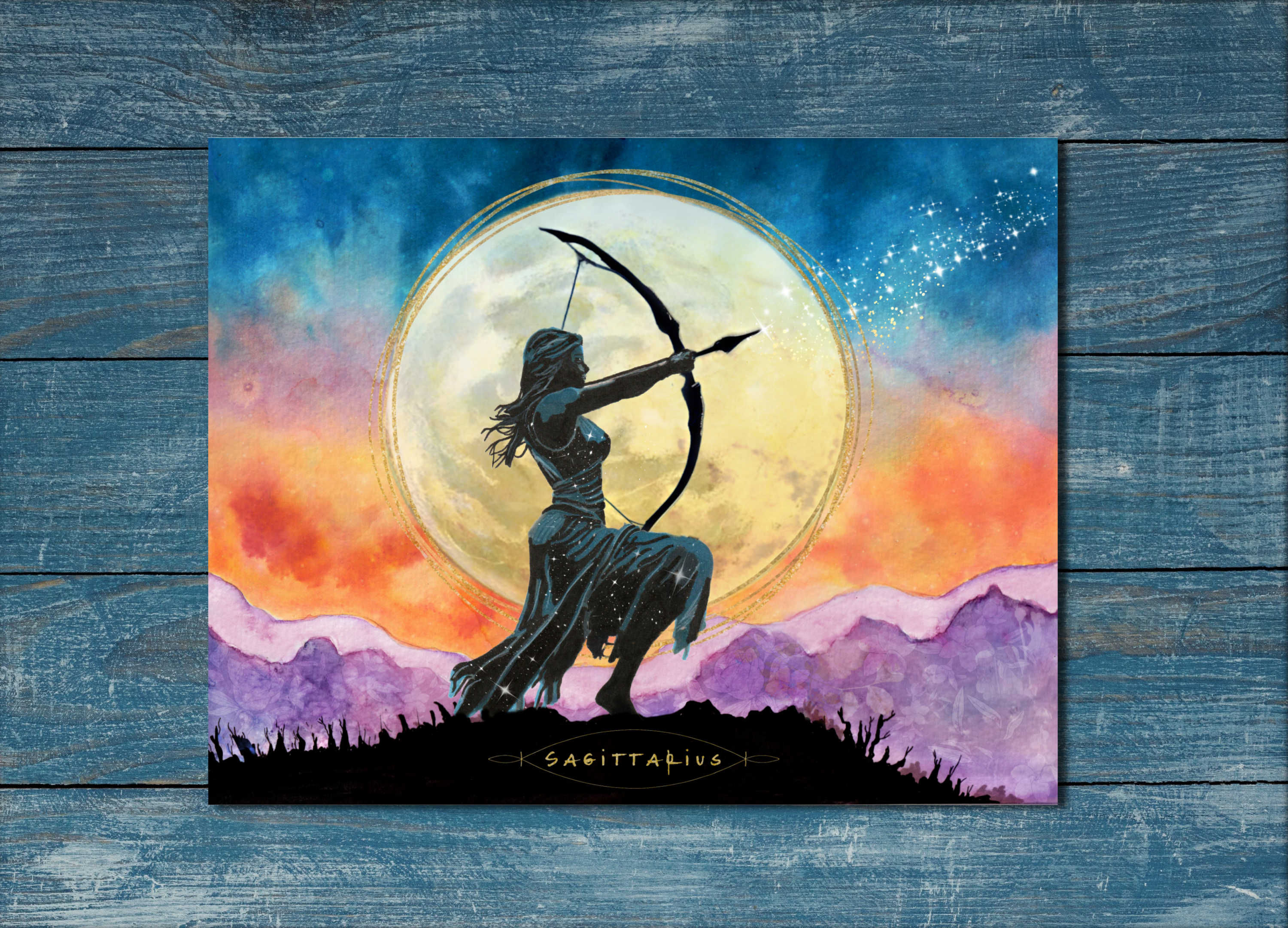 Sagittarius Zodiac art print