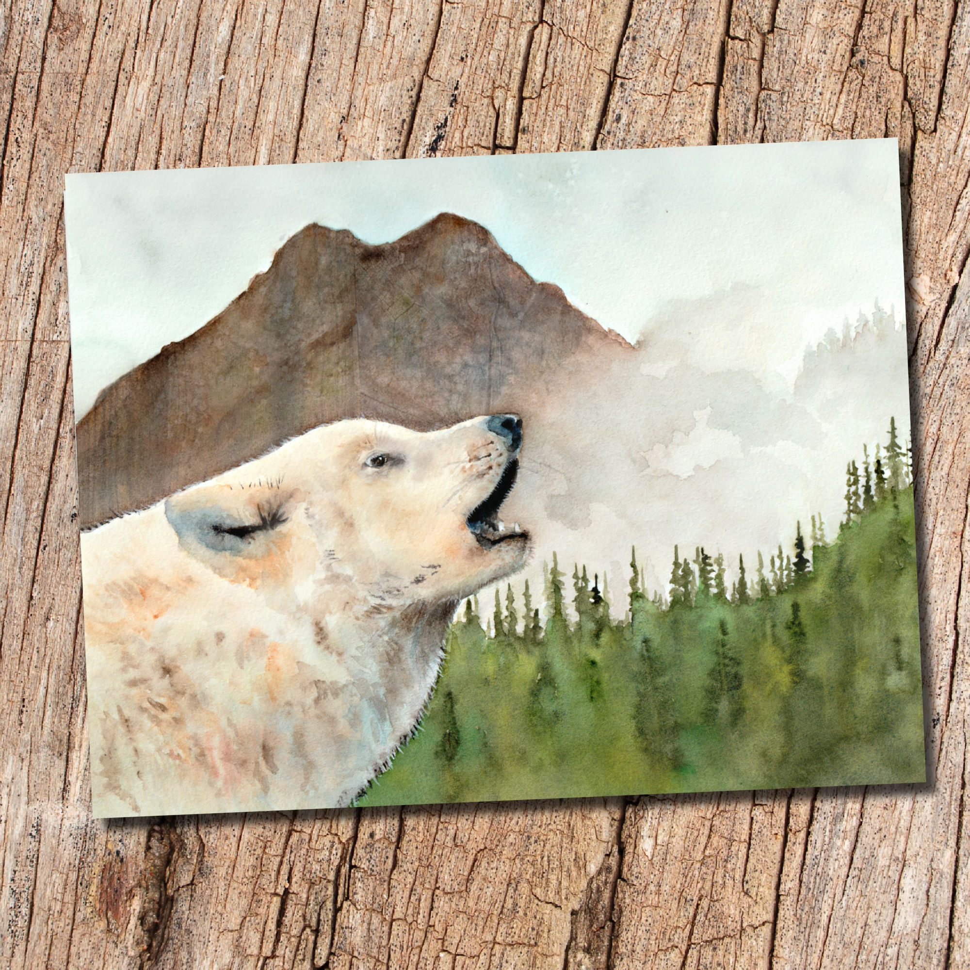 Wolf in wilderness art print