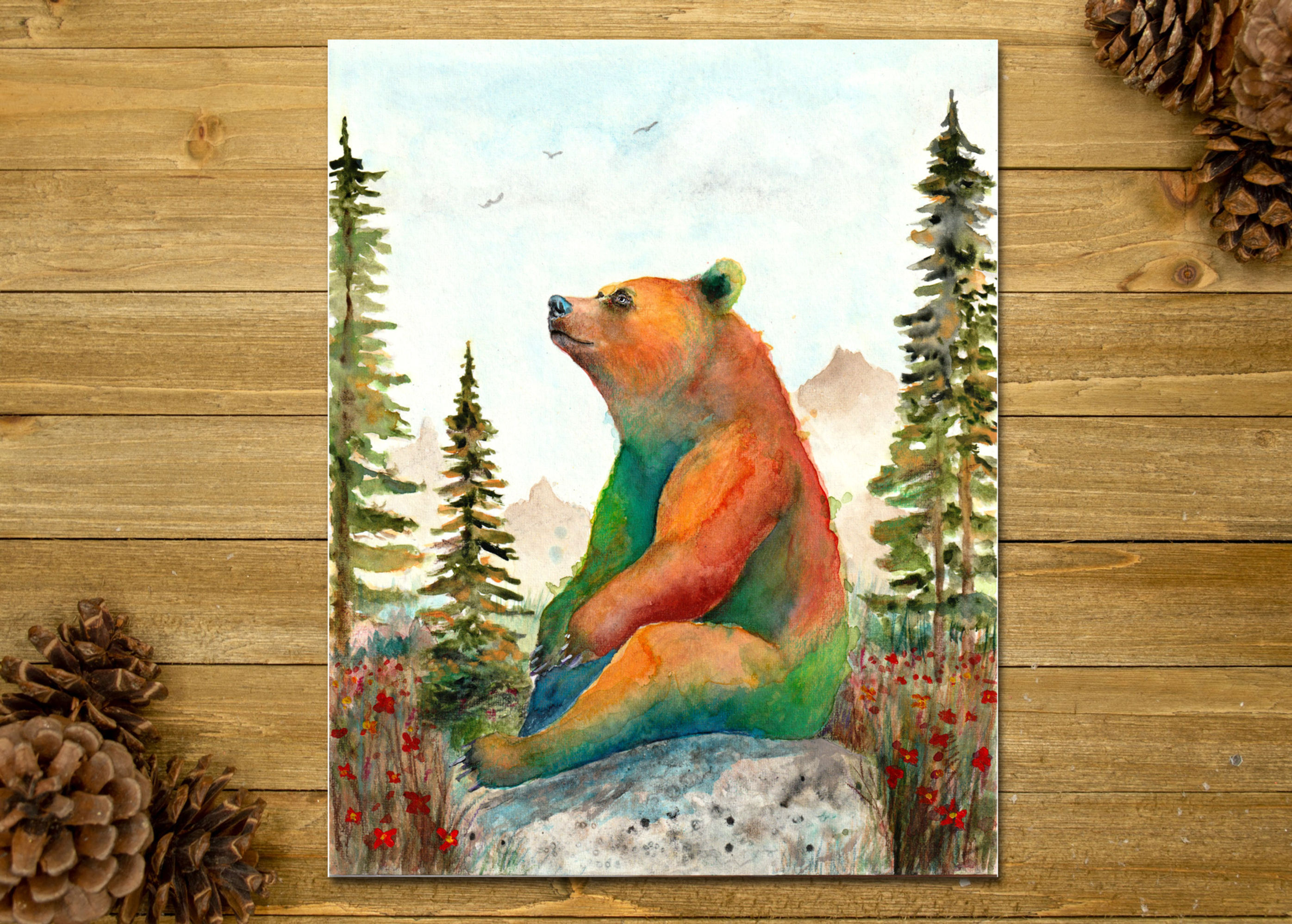 Colorful Bear Art Print