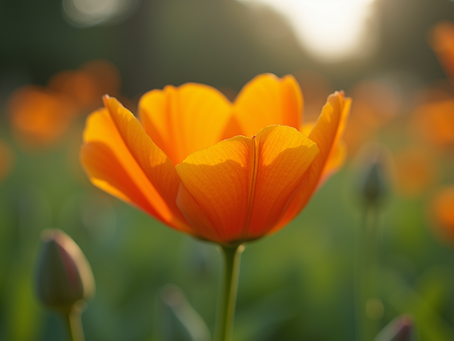 a closeup of a yellow tulip