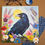 Thumbnail: Raven and flowers original painting