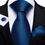 Thumbnail: Men's Assorted Blue Silk Neck Ties Hanky + Cufflinks Set