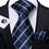 Thumbnail: Men's Assorted Blue Silk Neck Ties Hanky + Cufflinks Set