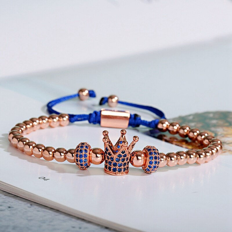 Minijatura: Men's Luxury Blue Crown Weaving Bracelet