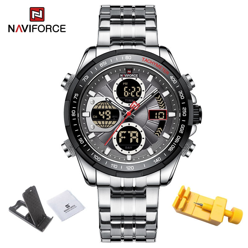 Thumbnail: NAVIFORCE Military Luxury Sport ​Waterproof Quartz Big Clock Digital Watch