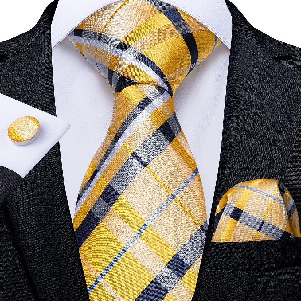 Miniatura: Houndstooth Men's Assorted Silk Neck Ties Hanky + Cufflinks Set