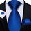 Thumbnail: Men's Assorted Blue Silk Neck Ties Hanky + Cufflinks Set