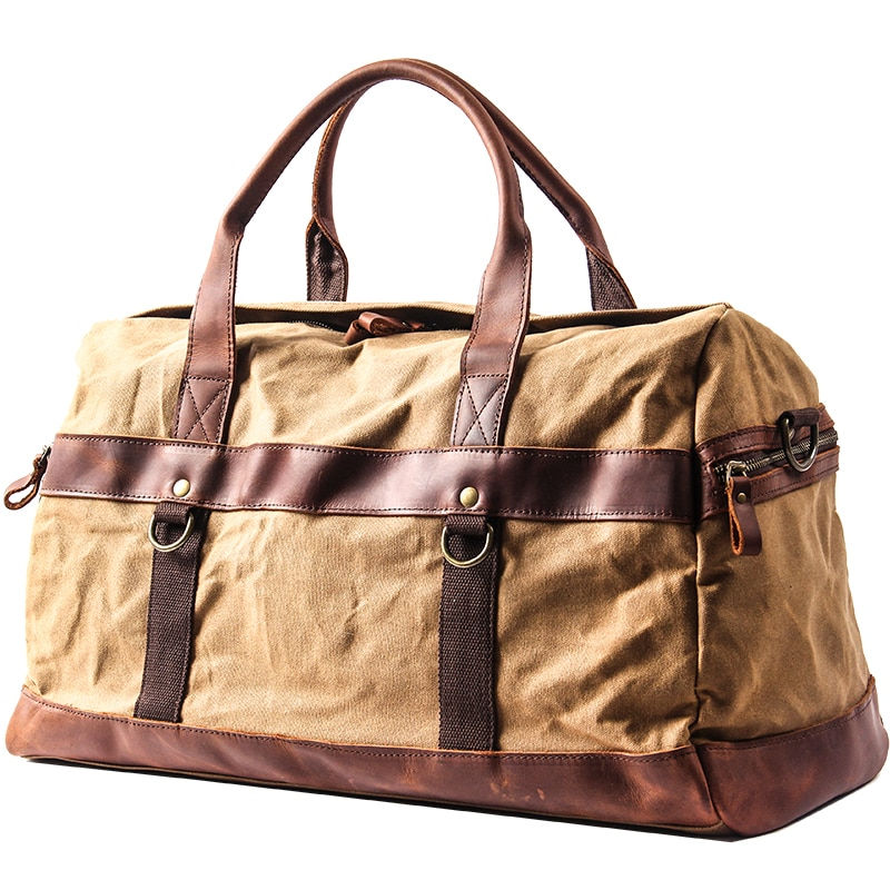 Minijatura: Men's WaterProof Waxed Leather Canvas Travel Bag