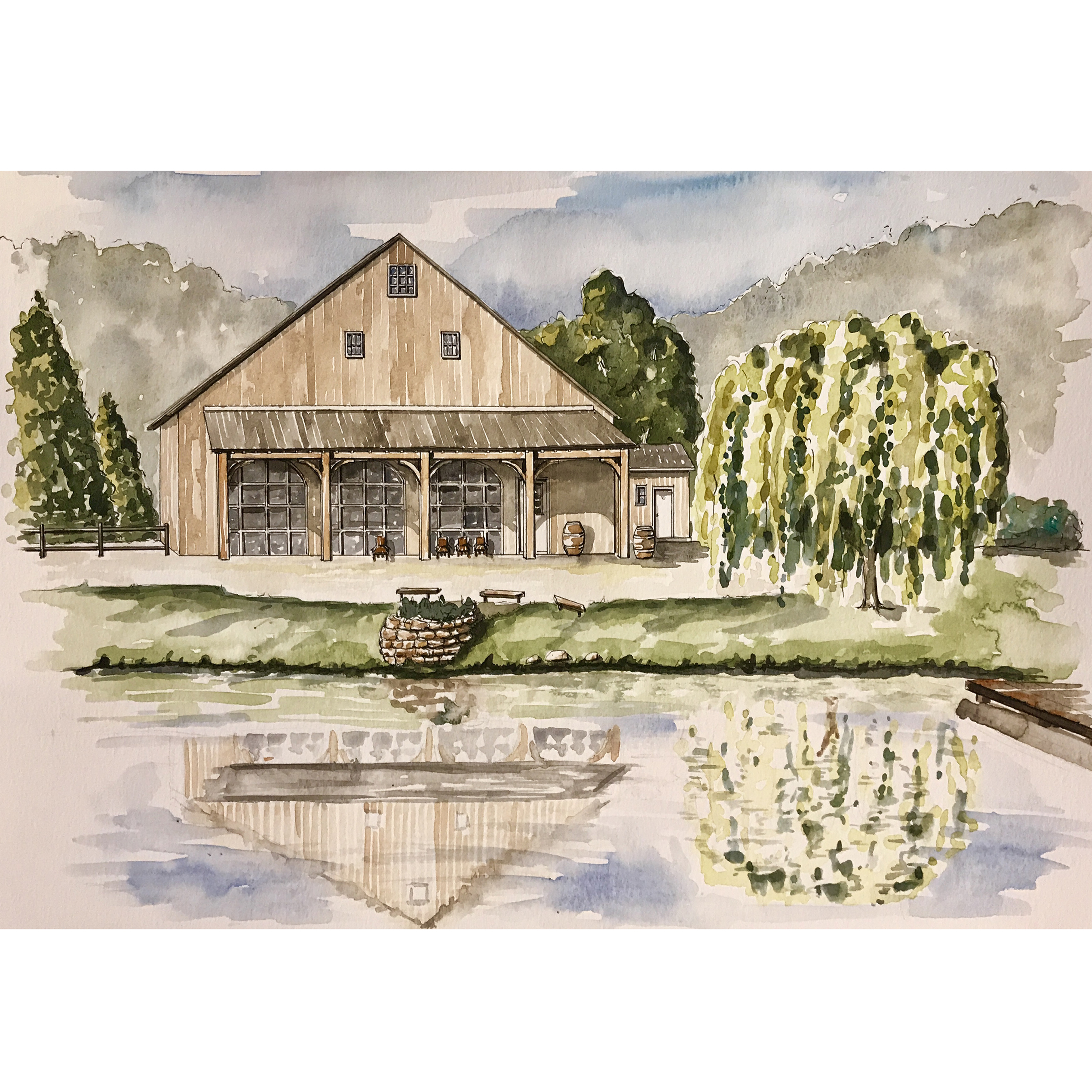 Watercolor Venue Portrait