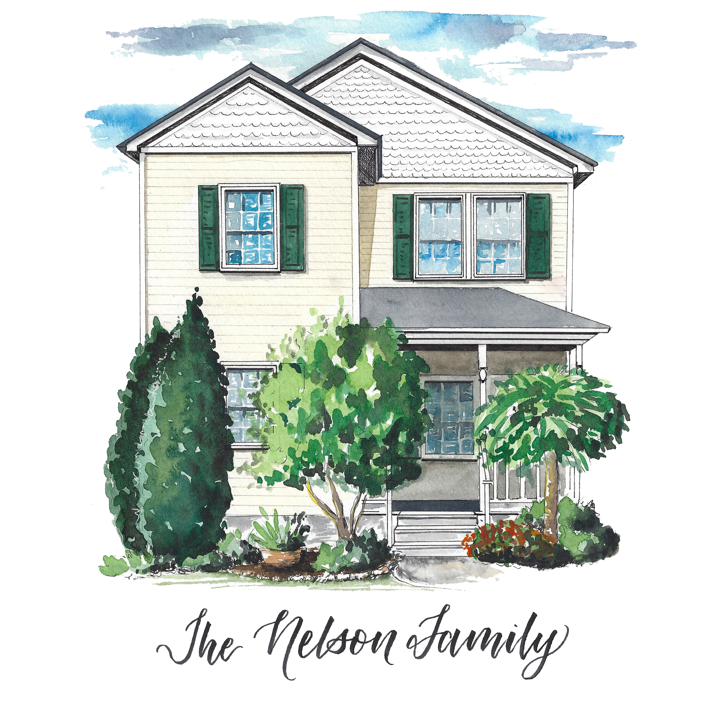 Watercolor House Portrait
