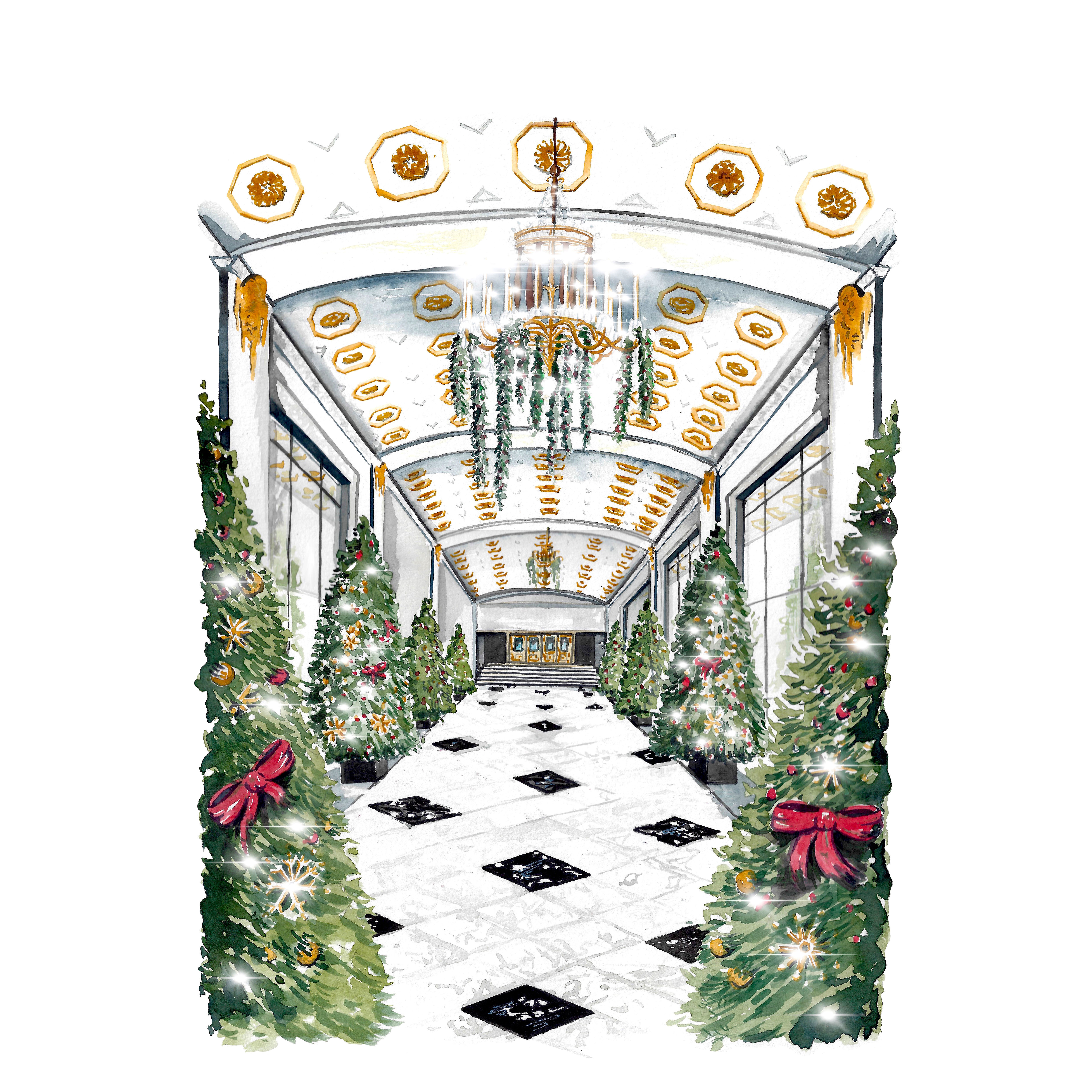 The Mayflower Hotel Promenade Giclee Print or Greeting Card