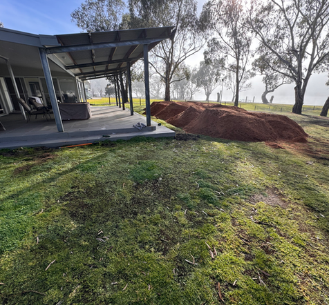 Landscaping dirt pile prepared for project in Adelaide