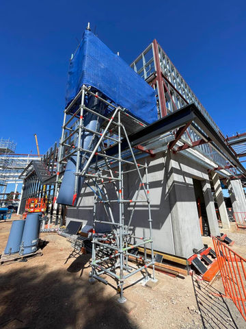 Temporary access stair system integrated into scaffolding in Adelaide