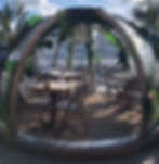 The inside of a glass igloo at Coppa Club in London