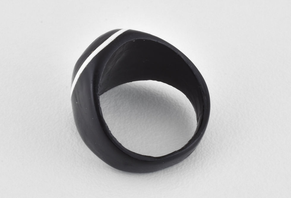 Thumbnail: Vintage WW2 Black Bakelite Prisoner Of War Sweetheart Photo Ring, 1940's