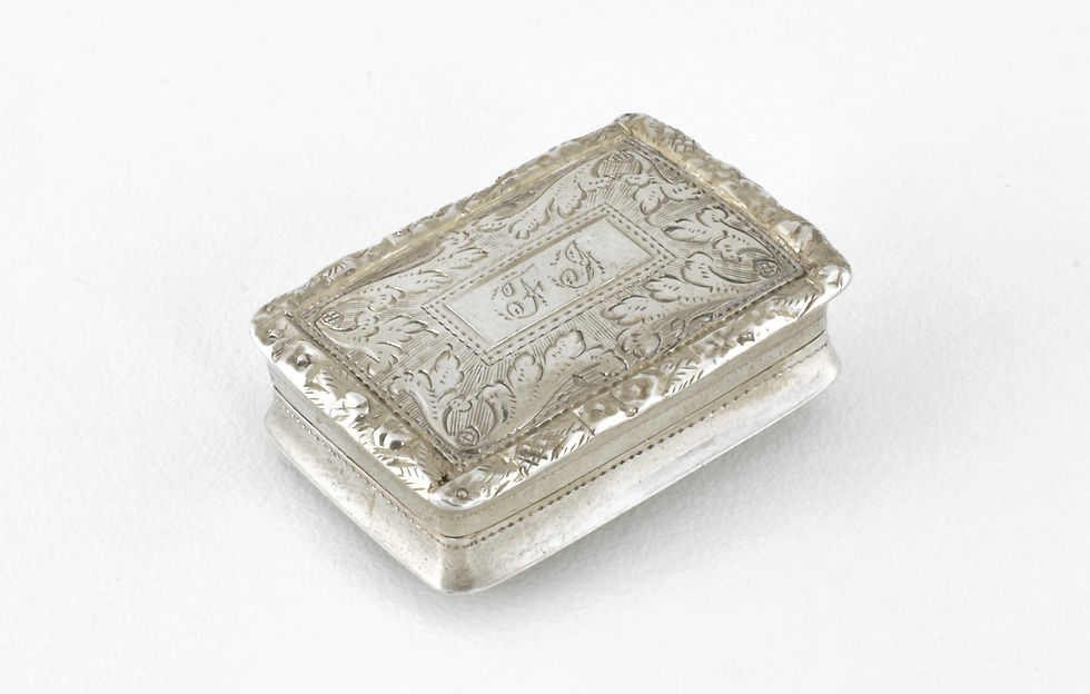 Thumbnail: Antique English William IV Solid Silver Vinaigrette, Nathaniel Mills