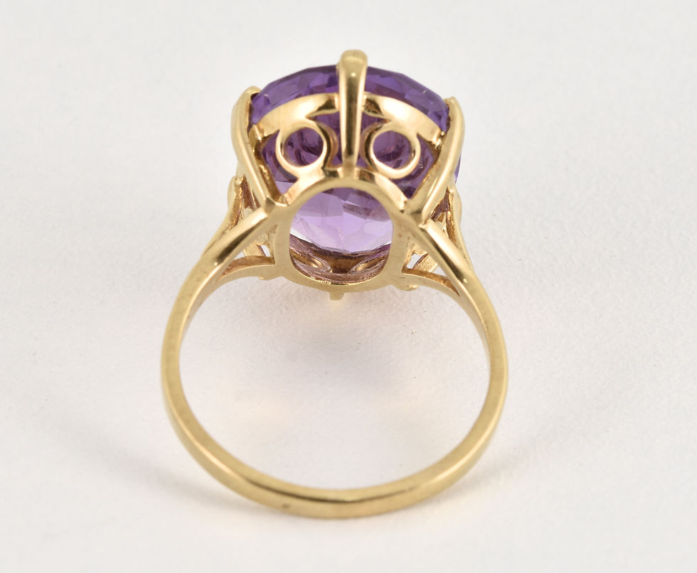 Thumbnail: Vintage 9ct Gold Large Amethyst Cocktail Ring