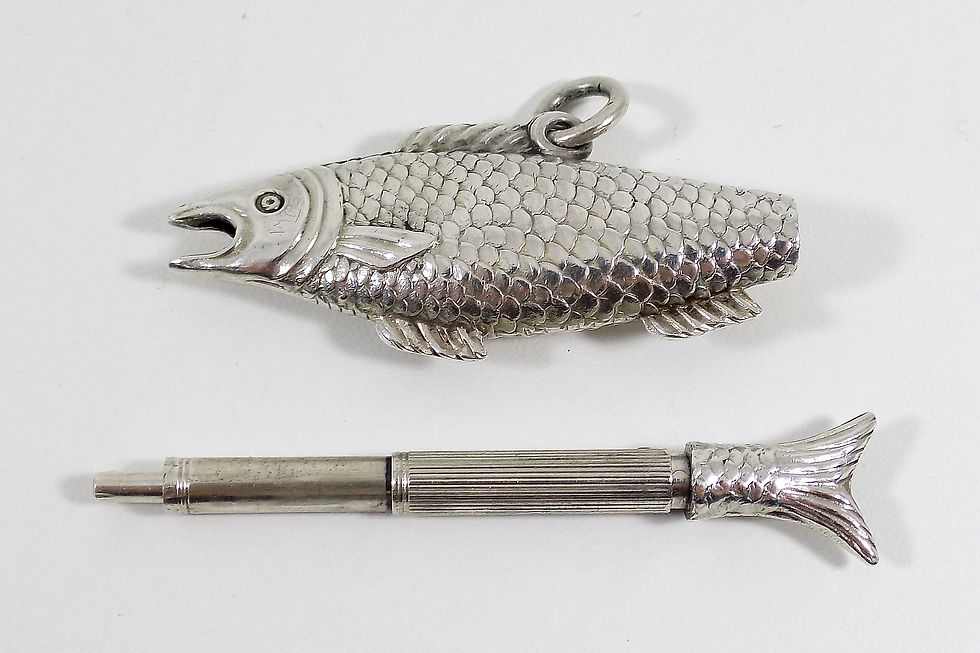 Thumbnail: Antique Sampson Mordan Novelty Salmon Fish Propelling Pencil, c1880