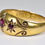 Thumbnail: Antique Edwardian 18ct Gold Ruby & Diamond Gypsy Ring, (Chester,1908)