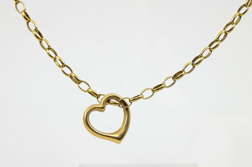 Thumbnail: Vintage 9ct Gold Belcher Chain With Heart Pendant