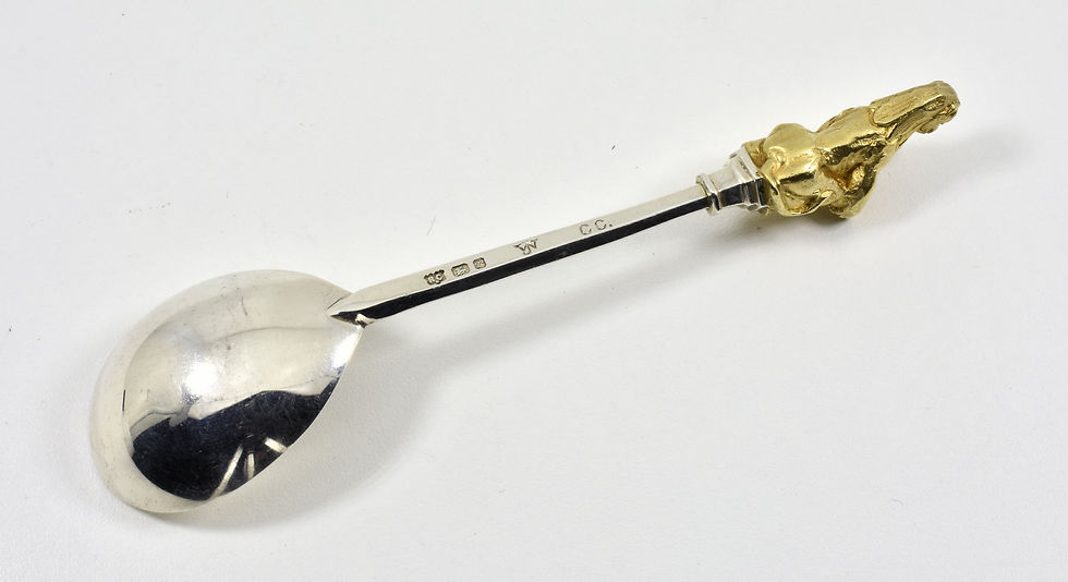 Thumbnail: The Queens Beasts Spoons, Solid Silver & Gilt, Set of 10, (R. Comyns,1972)
