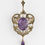 Thumbnail: Antique Victorian/Edwardian 9ct Gold 6.5ct Amethyst Seed Pearl Pendant/Brooch