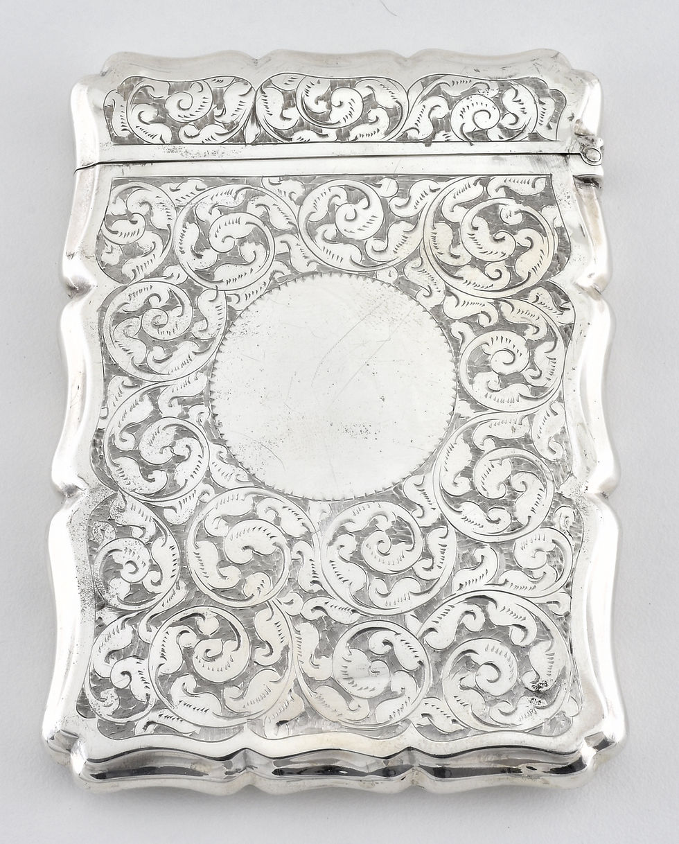 Antique Victorian Solid Silver Card Case