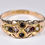 Thumbnail: Antique Late Victorian 9ct Gold Almandine Garnet & Seed Pearl Ring (1901)