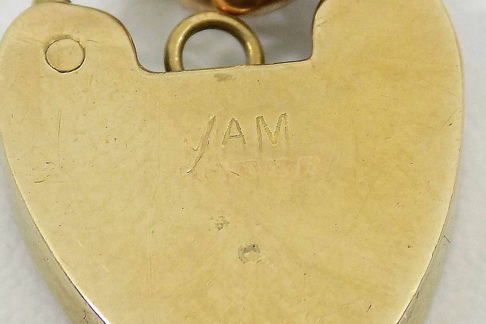 Thumbnail: Vintage 9ct Rose Gold Link Bracelet With Heart Padlock