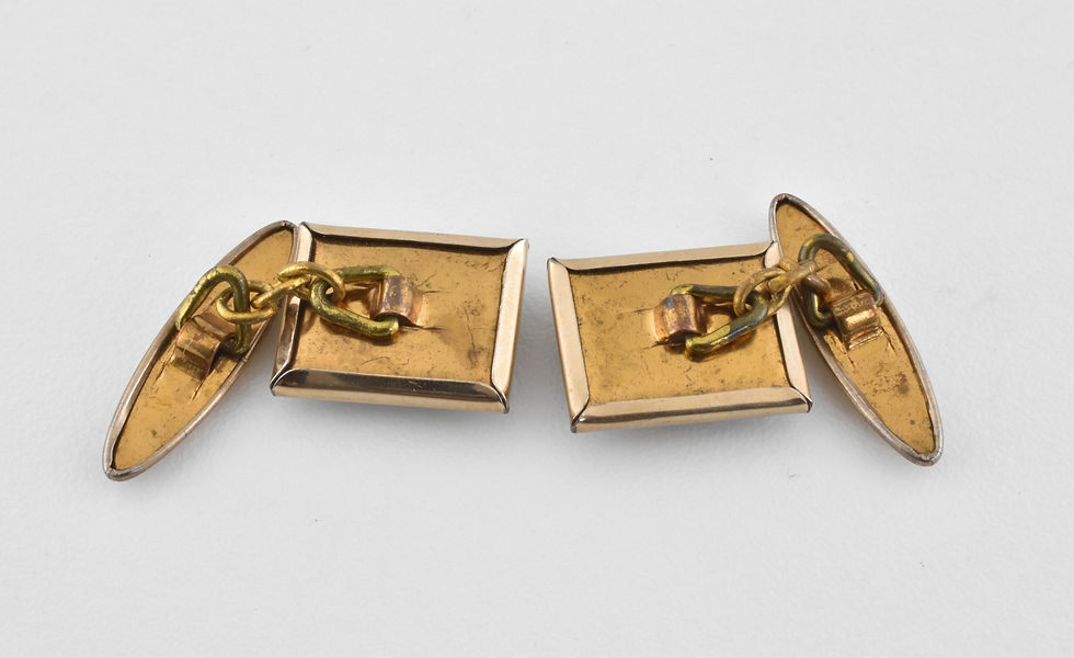 Thumbnail: Antique Art Deco Gold Plated Essex Crystal Horse & Rider Cufflinks