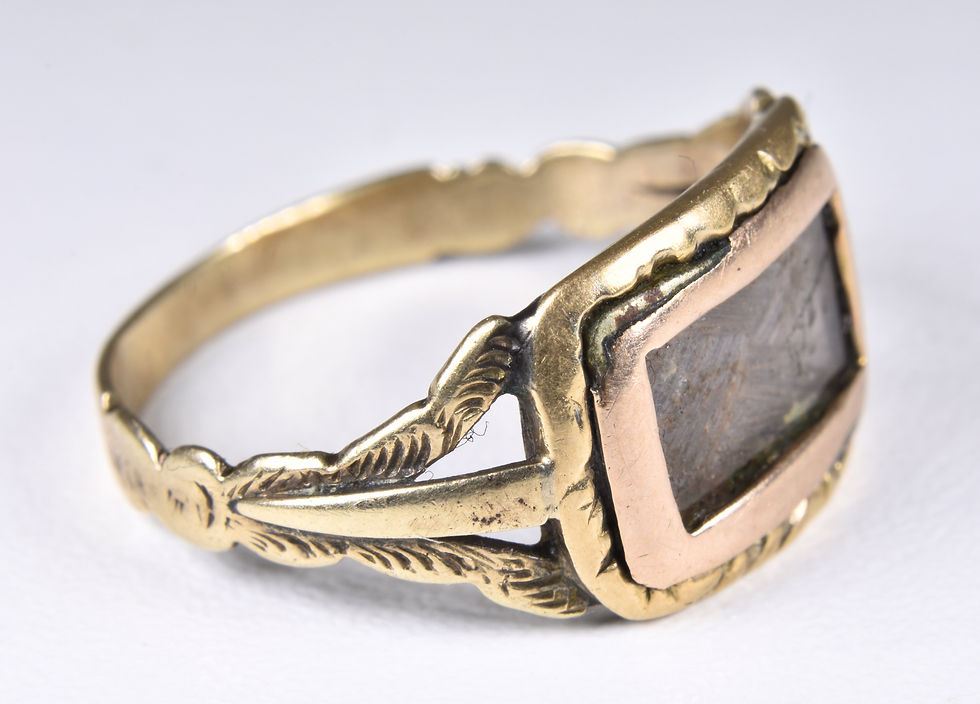Thumbnail: Antique 18ct Gold George IV Mourning Ring, (1826)