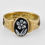 Thumbnail: Antique Victorian 15ct Gold Sardonyx Forget Me Not Hair Mourning Ring