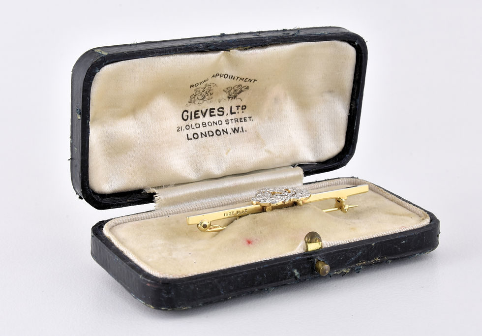 Thumbnail: Antique 15ct Gold Platinum Diamond Royal Navy Sweetheart Brooch