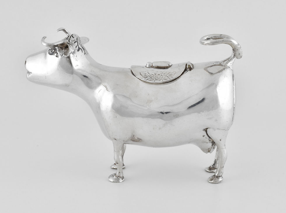 Thumbnail: Antique Dutch Solid Silver Cow Creamer