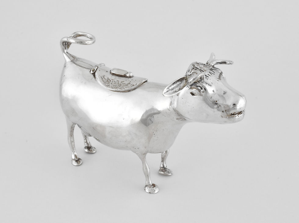 Thumbnail: Antique Dutch Solid Silver Cow Creamer