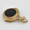 Thumbnail: Vintage 9ct Gold Green Agate Onyx Double Sided Spinning Fob Pendant