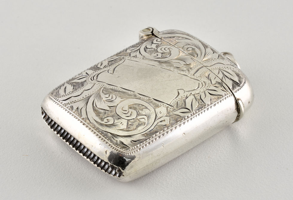 Thumbnail: Antique English Solid Silver Edwardian Vesta Case