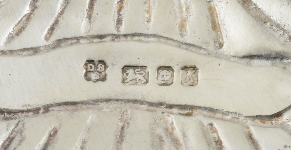 Thumbnail: Vintage English Solid Silver Shell Whisky Decanter Label, London, 1984