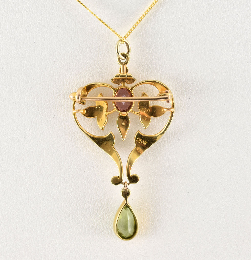 Thumbnail: Antique Victorian 15ct Gold Suffragette Pendant/Brooch, c1890
