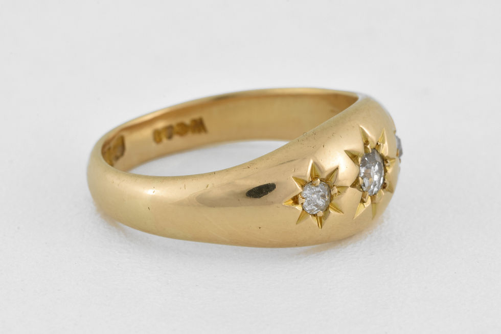 Thumbnail: Antique George V 18ct Gold Diamond Gypsy Ring