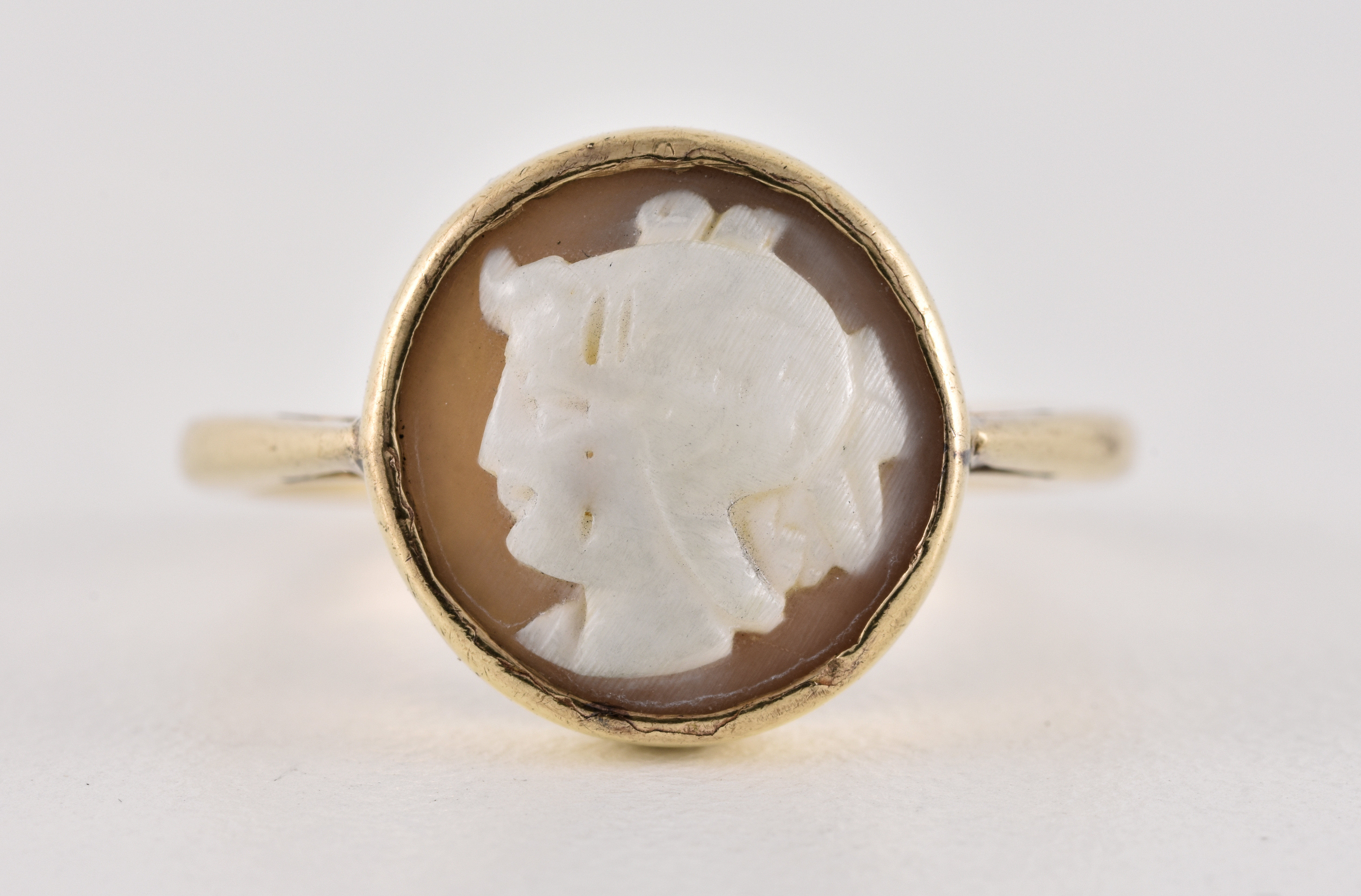 Antique Victorian 9ct Gold Cameo Ring, c1880